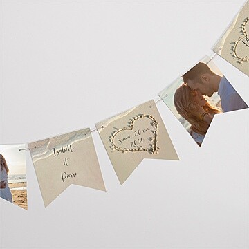 Guirlande mariage dans le sable dorure