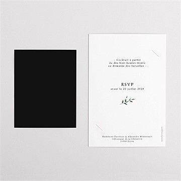 Faire-part mariage a l'ombre de l'olivier duo - Dos du faire-part