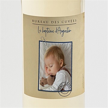 Etiquette de bouteille baptême télégramme baptême simple