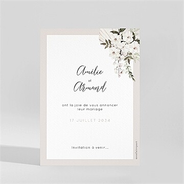 Save the Date mariage orchidées - Dos de la carte