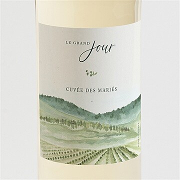 Etiquette de bouteille mariage vigne