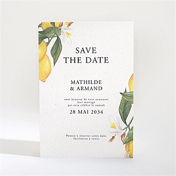 Save the Date mariage citron