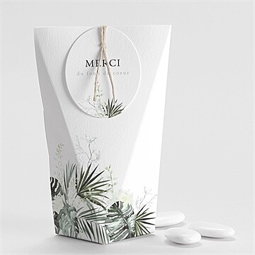 Boîte de dragées mariage tropical étui