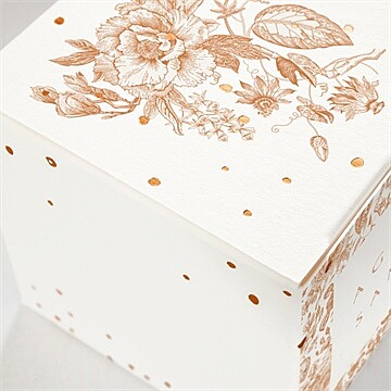 Boîte de dragées mariage passionnément cuivré - Marquage à chaud OR
