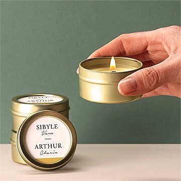 Bougie mariage gatsby or - Bougie allumée