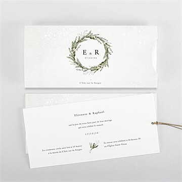 Faire-part mariage couronne d'hiver - Vue d'ensemble