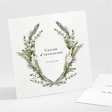 Carton d'invitation mariage couronne d'hiver