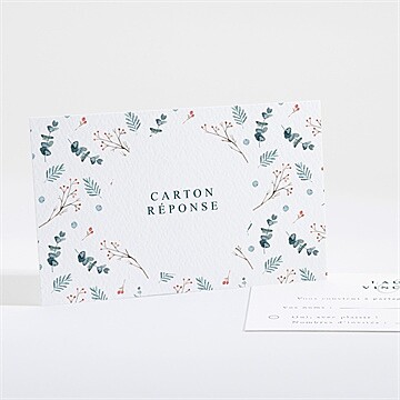 Carton réponse mariage hivernal