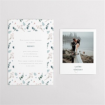 Remerciement mariage hivernal - Vue d'ensemble