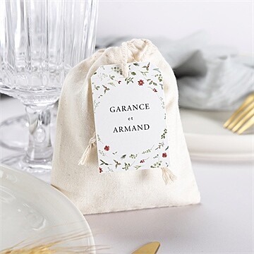 Pochon mariage  ronde fleurie - Mise en situation