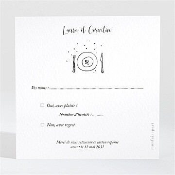 Carton réponse mariage jolie devinette