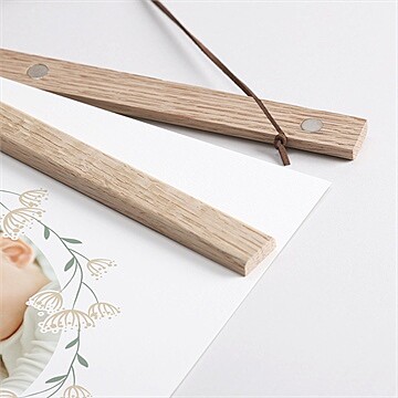Affiche naissance multiphoto fleuri - Détail des supports en bois