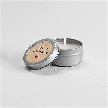 Bougie mariage champagne argent - Mise en situation