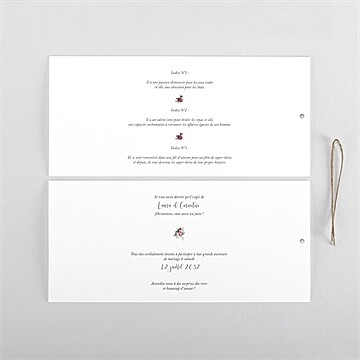 Faire-part mariage jolie devinette pochette duo - Cartes intérieures recto
