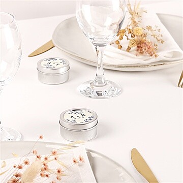 Bougie mariage exotique argent - Mise en situation
