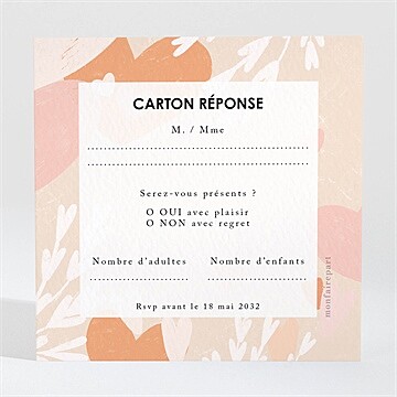 Carton réponse mariage réf. N3002179