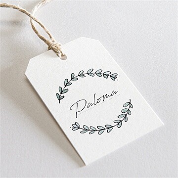 Marque-place mariage avec programme étiquette