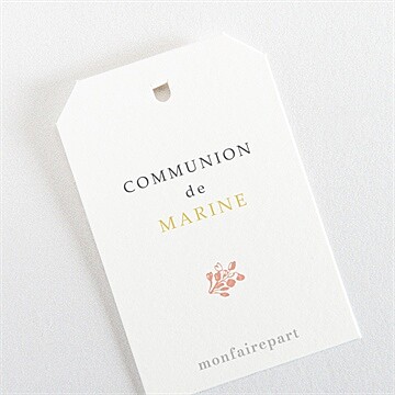 Marque-place communion gravures végétales étiquette - Dos du marque-place