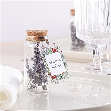 Mignonette mariage jardin fleuri étiquette - Mise en situation