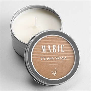 Bougie baptême pele mele photo argent