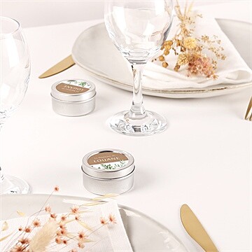 Bougie baptême kraft végétal argent - Mise en situation
