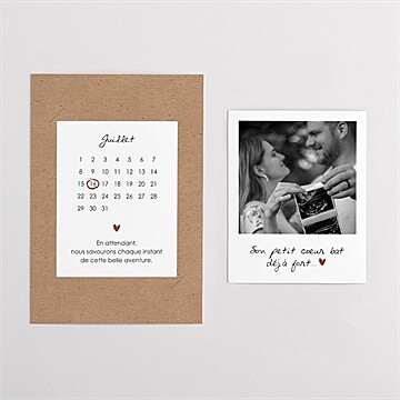 Carte annonce grossesse calendrier - Vue d'ensemble