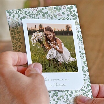Faire-part communion printanier duo