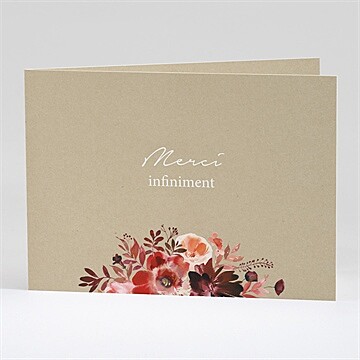 Remerciement décès fleurs automnales plié