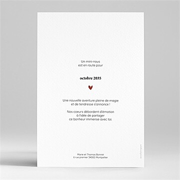 Carte annonce grossesse en images - Dos du faire-part
