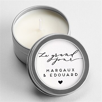 Bougie mariage classique photo argent