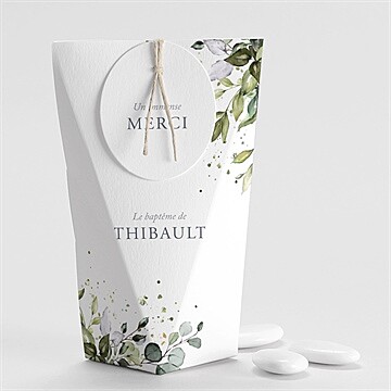 Boîte de dragées baptême adulte religieux étui