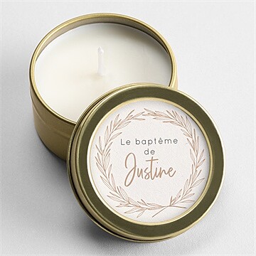 Bougie baptême fille adulte or