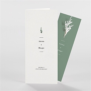 Remerciement mariage emeraude fleur séchée