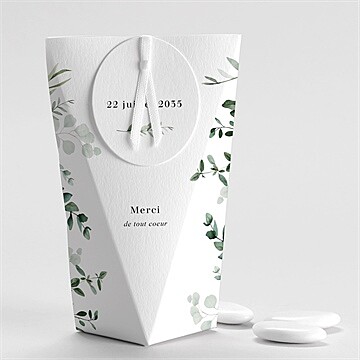 Boîte de dragées mariage végétal étui