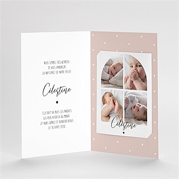 Faire-part naissance petit chéri plié duo - Intérieur du remerciement