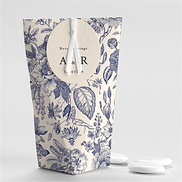 Boîte de dragées mariage exotique étui