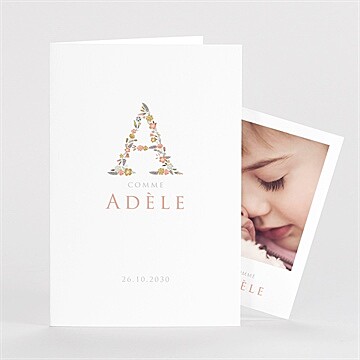 Faire-part naissance belle initiale plié duo