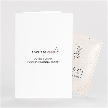 Remerciement mariage vierge pliée avec graines