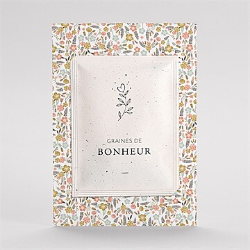 Faire-part naissance belle initiale avec graines