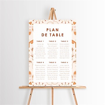 Plan de table mariage hippie