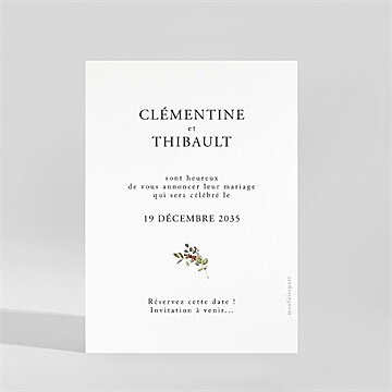 Save the Date mariage jardin fleuri - Dos de la carte