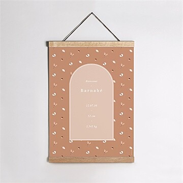 Affiche naissance automne terracotta