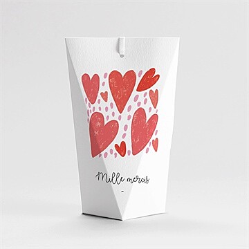 Boîte de dragées mariage coeurs étui - Dos de la boîte