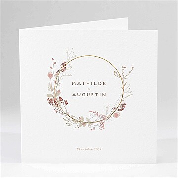 Faire-part mariage couronne d'automne