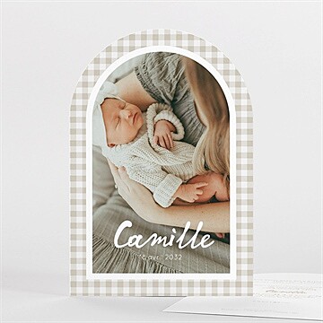 Faire-part naissance vichy arche