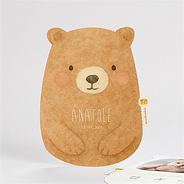 Faire-part naissance ours mondoudou