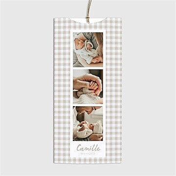 Faire-part naissance vichy pochette duo