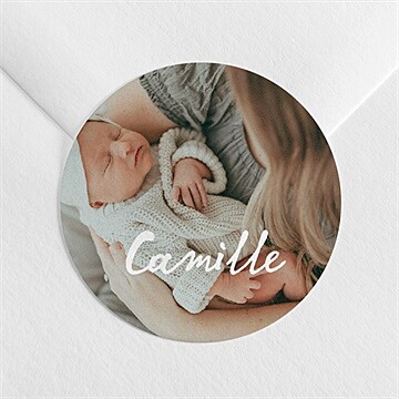 Sticker naissance vichy pochette duo