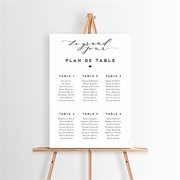 Plan de table mariage classique photo étiquette