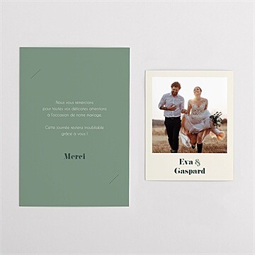 Remerciement mariage tons vert sauge - Vue d'ensemble